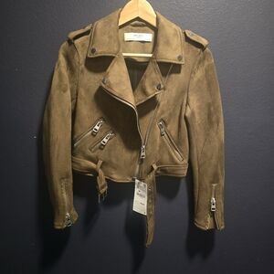 All Saints Brown Leather Biker Jacket